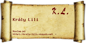 Krály Lili névjegykártya